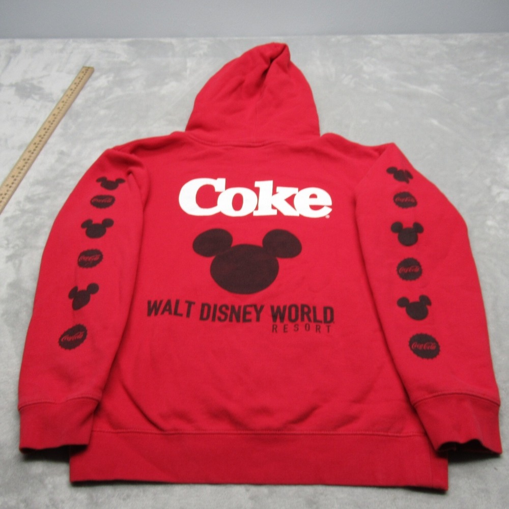 Walt Disney x Coca-Cola Hoodie Unisex Small Red Fleece Collectible VTG RARE